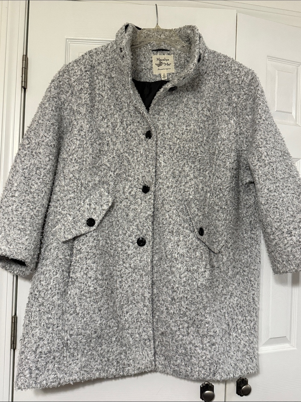 Maralyn & Me gray textured bouclé coat Size US 3X